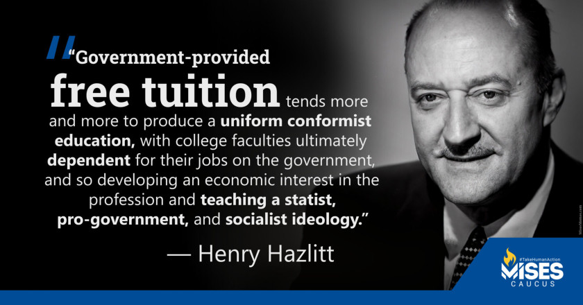 W1281: Henry Hazlitt - Government-Provided Free Tuition