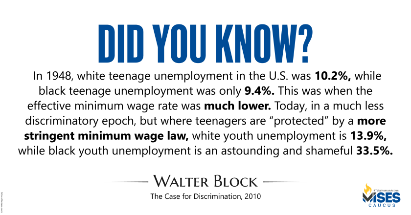 W1374: Walter Block - Youth Unemployment & Minimum Wage