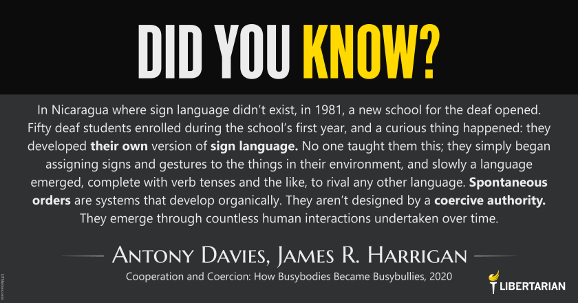 LW1363: Antony Davies – Spontaneous Order